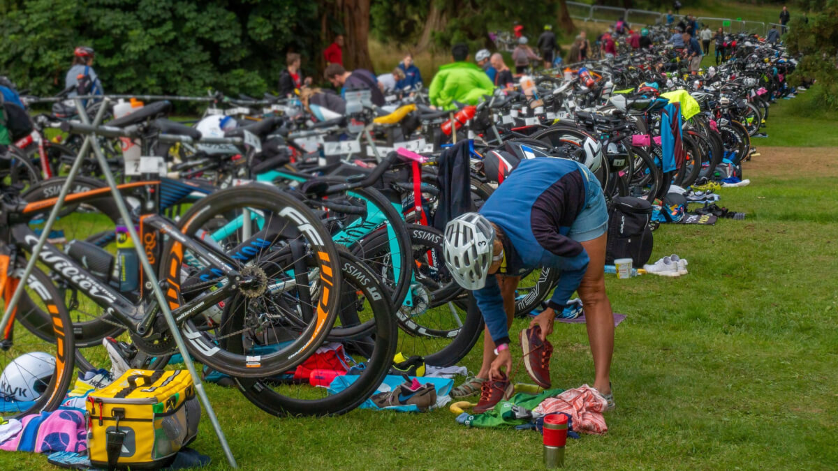 Triathlon transition sales bike to run